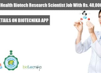 BTech Biotech Govt Jobs