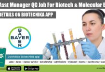 Bayer Asst Manager QC Job For Biotech & Molecular Biology, Apply Online Bayer India Jobss