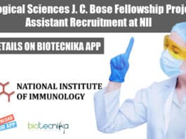 Biological Sciences Project Assistant