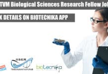 IISER TVM Biological Sciences Research Fellow Recruitment Biological Sciences SRF IISER-TVM
