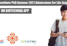 Bose Institute PhD Autumn 2021 Admissions For Life Sciences, Apply Online Bose Institute Admissions 2021