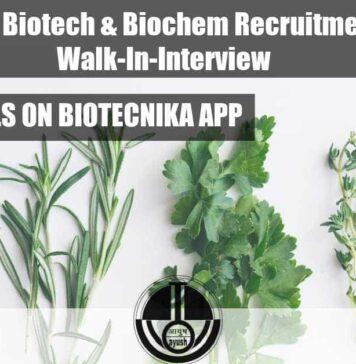 CCRAS-RARI Biotech & Biochem Recruitment, Attend Walk-In-Interview CCRAS-RARI Biotech
