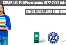 CIMAP-JNU PhD Programme 2022-2023 Admission, Applications Invited CIMAP-JNU PhD Programme 2022-2023