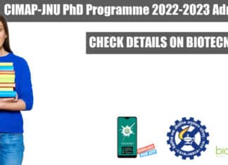 CIMAP-JNU PhD Programme 2022-2023