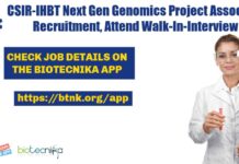 CSIR-IHBT Next Gen Genomics Project Associate Recruitment, Attend Walk-In-Interview CSIR-IHBT Project Jobs