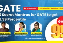 FREE Webinar: 20 Secret Mantras for GATE to Get 99.99 Percentile