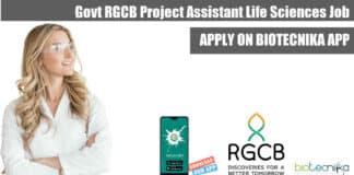 Govt RGCB Project Assistant