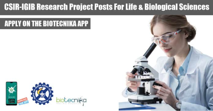 IGIB Research Project Recruitment