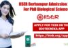 IISER Berhampur Admission 2022 For PhD Biological Sciences IISER Berhampur Admission 2022