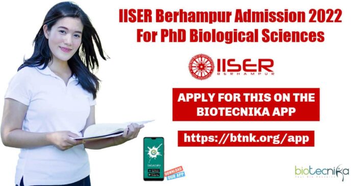 IISER Berhampur Admission 2022