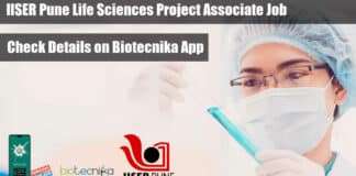 IISER Pune Job MSc