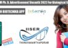 IISER TVM Ph. D. Advertisement Vasanth 2022 For Biological Sciences, Apply Online IISER TVM PhD 2022