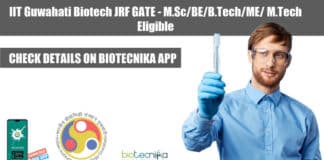 IIT Guwahati Biotech JRF