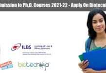 ILBS Admission to Ph.D. Courses 2021-22 – Applications Invited ILBS PhD Admission 2021-22