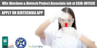 IMTECH Biochem Project Job