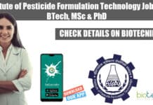 Institute of Pesticide Formulation Technology Recruitment For BTech, MSc & PhD IPFT Jobs