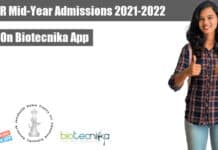 JNCASR Mid-Year Admissions 2021-2022, Applications Invited JNCASR Mid-Year Admissions 2021-2022