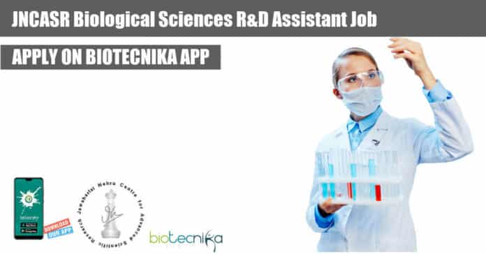 JNCASR R&D Assistant Job