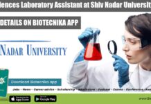 Life Sciences Laboratory Assistant at Shiv Nadar University Life Sciences Laboratory Assistant