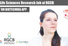 Govt Life Sciences Research Job at RGCB, Applications Invited Life Sciences Research Job
