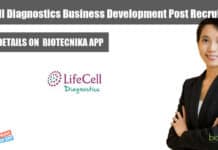 LifeCell Diagnostics Business Development Post Recruitment
