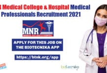 MNR Medical College & Hospital Medical Professionals Recruitment 2021