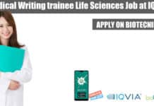 Medical Writing trainee Life Sciences Job at IQVIA, Apply Online Medical Writing trainee
