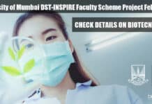 University of Mumbai DST-INSPIRE Faculty Scheme Project Fellow Recruitment Mumbai University Project Fellow