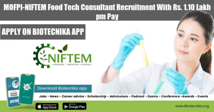 NIFTEM Food Tech Vacancy