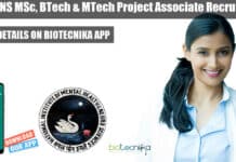 NIMHANS MSc, BTech & MTech Project Associate Recruitment NIMHANS Jobs Biotech