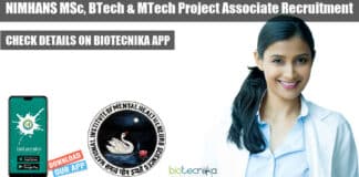 NIMHANS Jobs Biotech