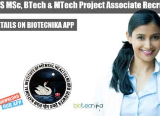 NIMHANS Jobs Biotech