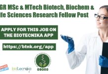 NIPGR MSc & MTech Biotech, Biochem & Life Sciences Research Fellow Post NIPGR Fellow Job