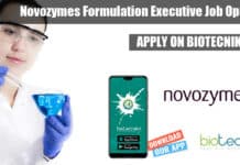 Novozymes Formulation Executive Job Opening, Apply Online Novozymes Formulation Executive Job