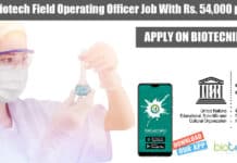 RCB Biotech Field Operating Officer Job With Rs. 54,000 pm Pay RCB Biotech Field Operating