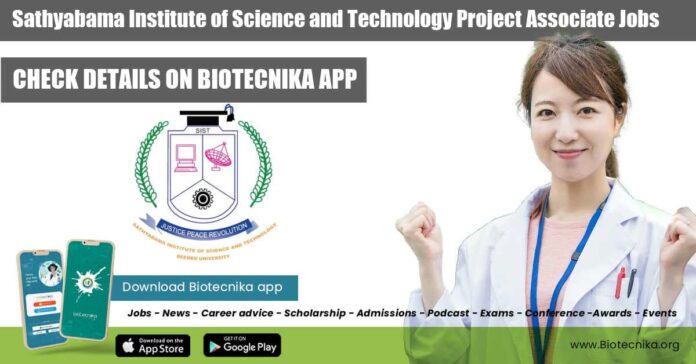 Sathyabama Project Associate Jobs