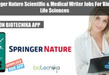 Springer Nature Scientific & Medical Writer Jobs For Biotech, Life Sciences Springer Nature Scientific