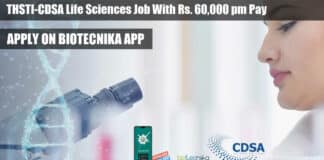 THSTI-CDSA Life Sciences Job