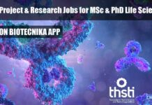 THSTI Project & Research Associate Recruitment for MSc & PhD Life Sciences THSTI Research Recruitment