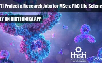 THSTI Project & Research Associate Recruitment for MSc & PhD Life Sciences THSTI Research Recruitment