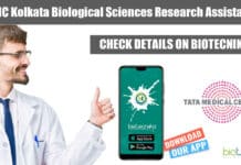TMC Kolkata Biological Sciences Research Assistant Recruitment TMC Kolkata