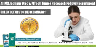 AIIMS Jodhpur Biotech JRF