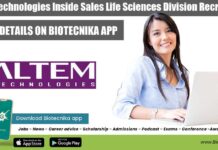 Altem Technologies Inside Sales Life Sciences Division Recruitment