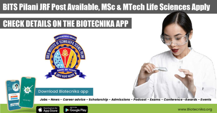 BITS Pilani JRF Position
