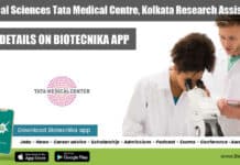 Biological Sciences Tata Medical Centre, Kolkata Research Assistant Recruitment Biological Sciences Tata Medical