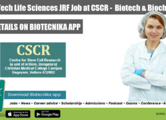 CSCR inStem JRF Job