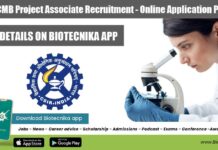 CSIR-CCMB Project Associate Recruitment – Online Application Process CSIR-CCMB Project Associate