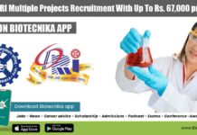 CSIR-CDRI Multiple Projects Recruitment With Up To Rs. 67,000 pm Pay CSIR-CDRI Project Jobs