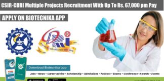 CSIR-CDRI Project Jobs