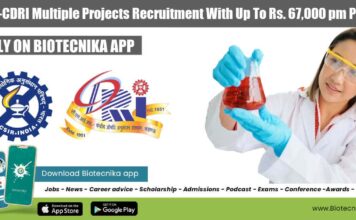 CSIR-CDRI Project Jobs